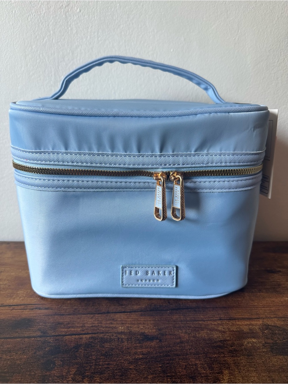 Ted Baker Powder Blue Cosmetic Travel Toiletry Case Floral Interior NWT